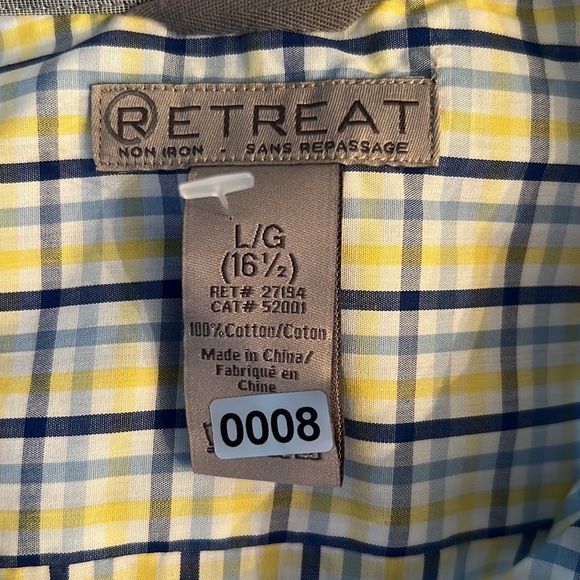 😎💪🏽Retreat Men’s Casual Short Sleeve Button Down Shirt size Large neck 16 1/2 - Picture 9 of 9